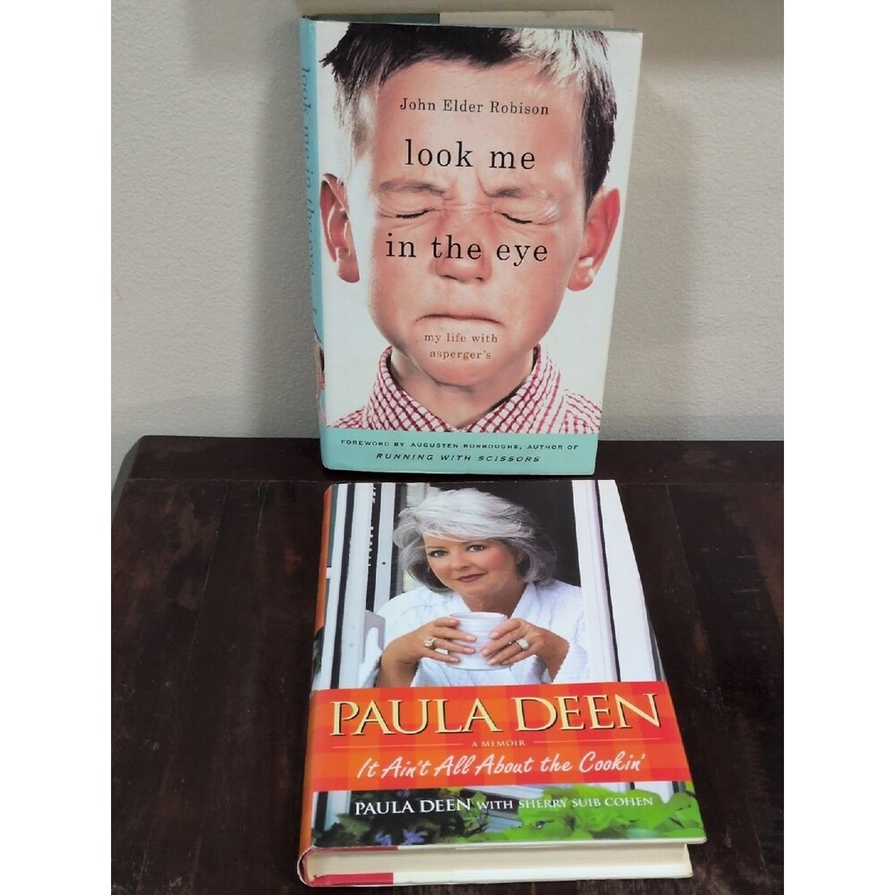 Paula Deen John Elder Robison Set of 2 Nonfiction Biography Hardback Books Used